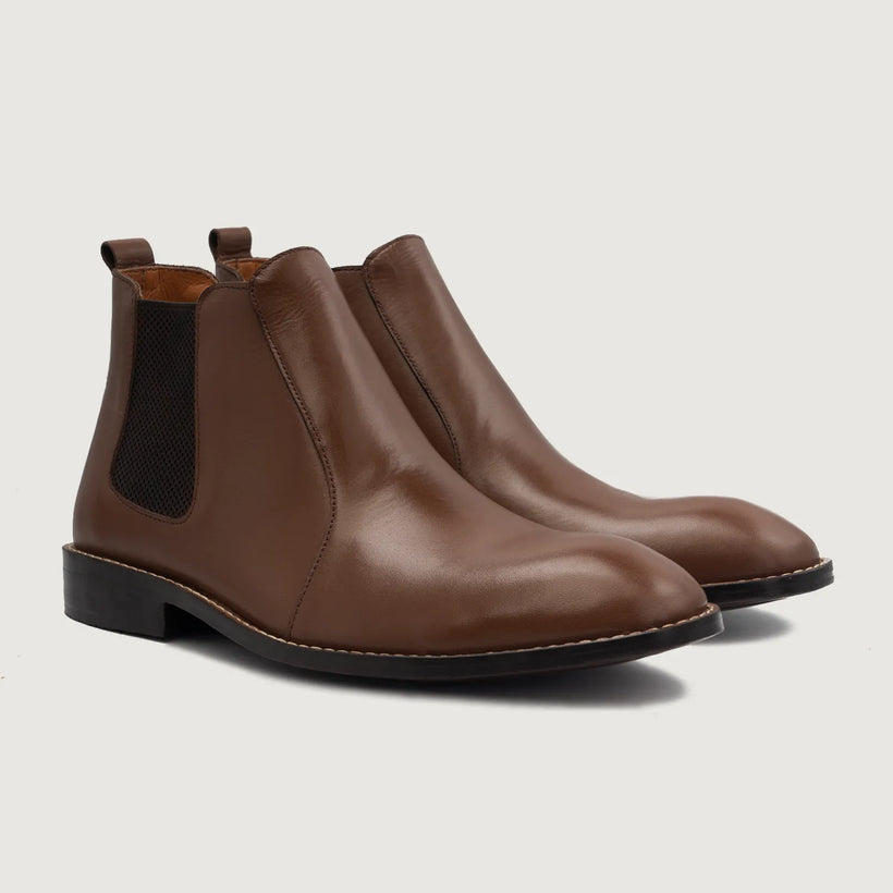 Clarkson Chelsea بني Leather Boots رجالي