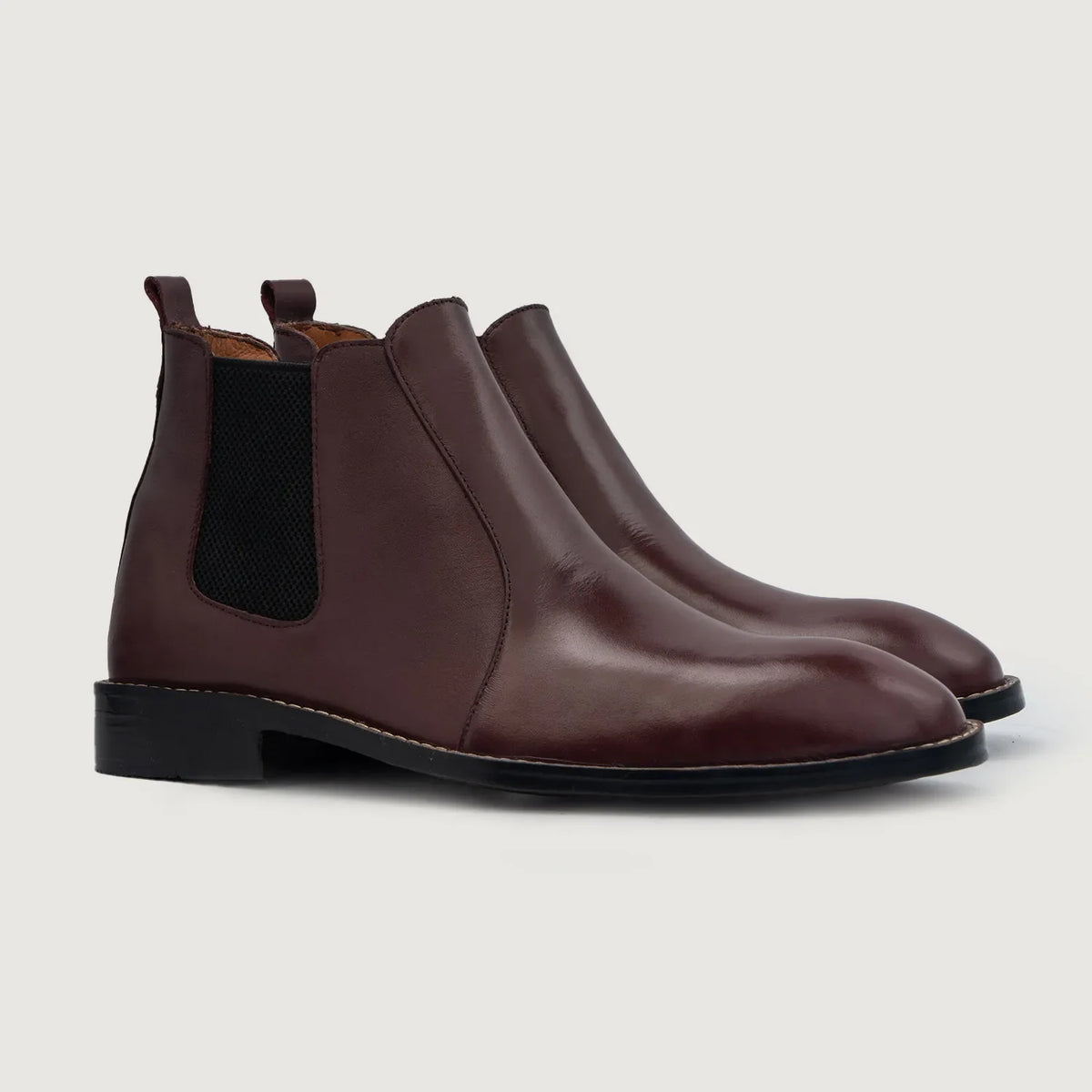 Clarkson Chelsea عنابي أحذية بوت جلدية رجالي For Men in Maroon Full-Grain Leather - عرض جانبي | شراء أونلاين عبر المتجر الرسمي