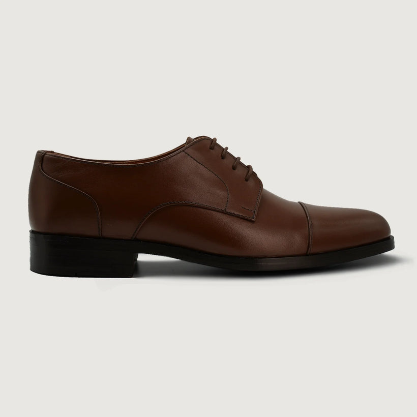 Brown Full-Grain leather Shoes - Goodyear Welt Construction & Front Toe Box Detail