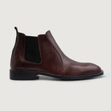 Maroon Full-Grain leather Boots - Goodyear Welt Construction & Front Toe Box Detail
