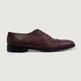 Maroon Full-Grain leather Shoes - Goodyear Welt Construction & Front Toe Box Detail