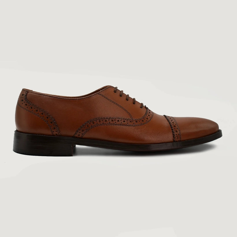 Greyson Brogues Oxford بيج Leather Shoes رجالي