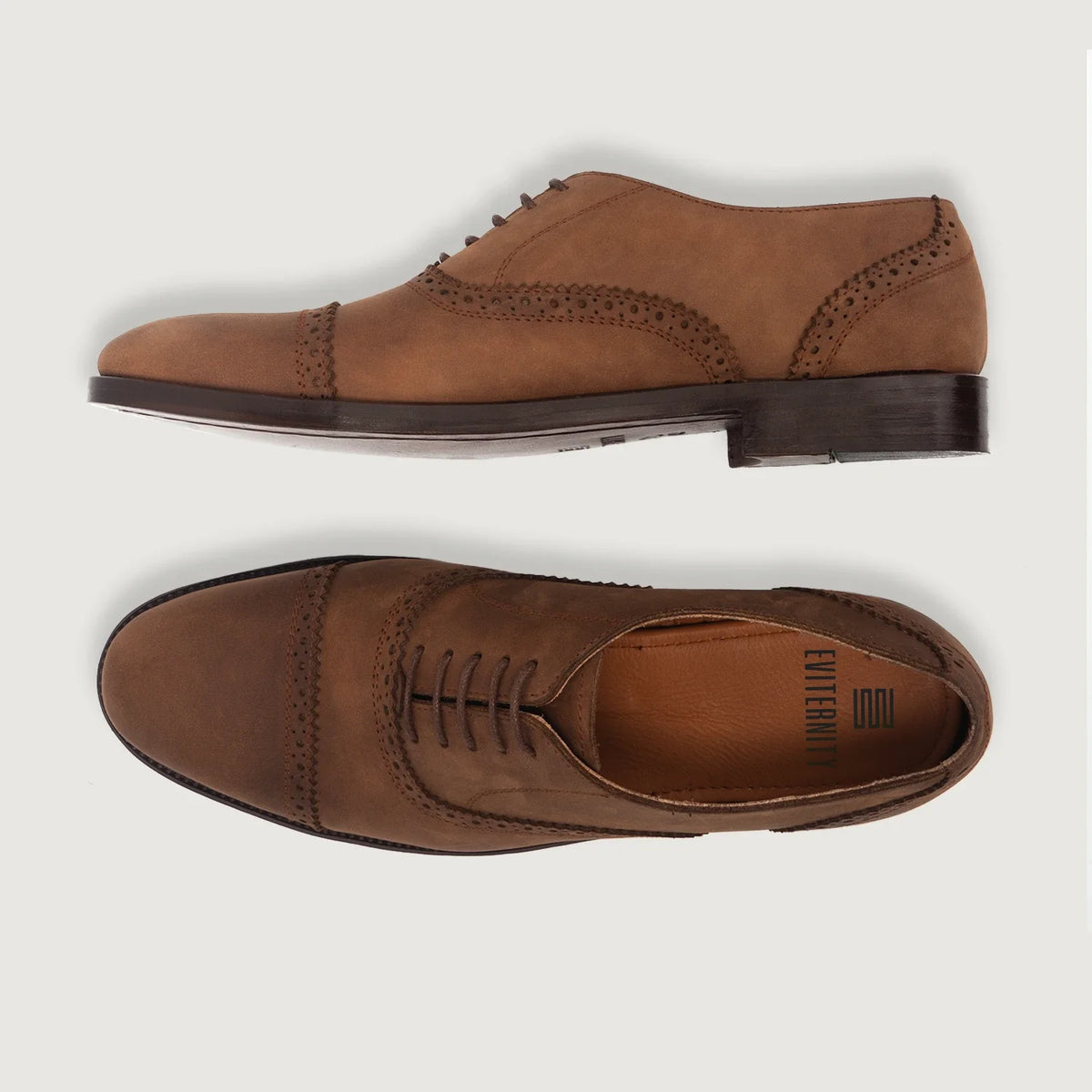 Greyson Brogues Oxford Oil Pull-up بني أحذية جلدية كلاسيكية رجالي - دعامة الكعب المقواة وتفاصيل الخياطة المزدوجة الدقيقة