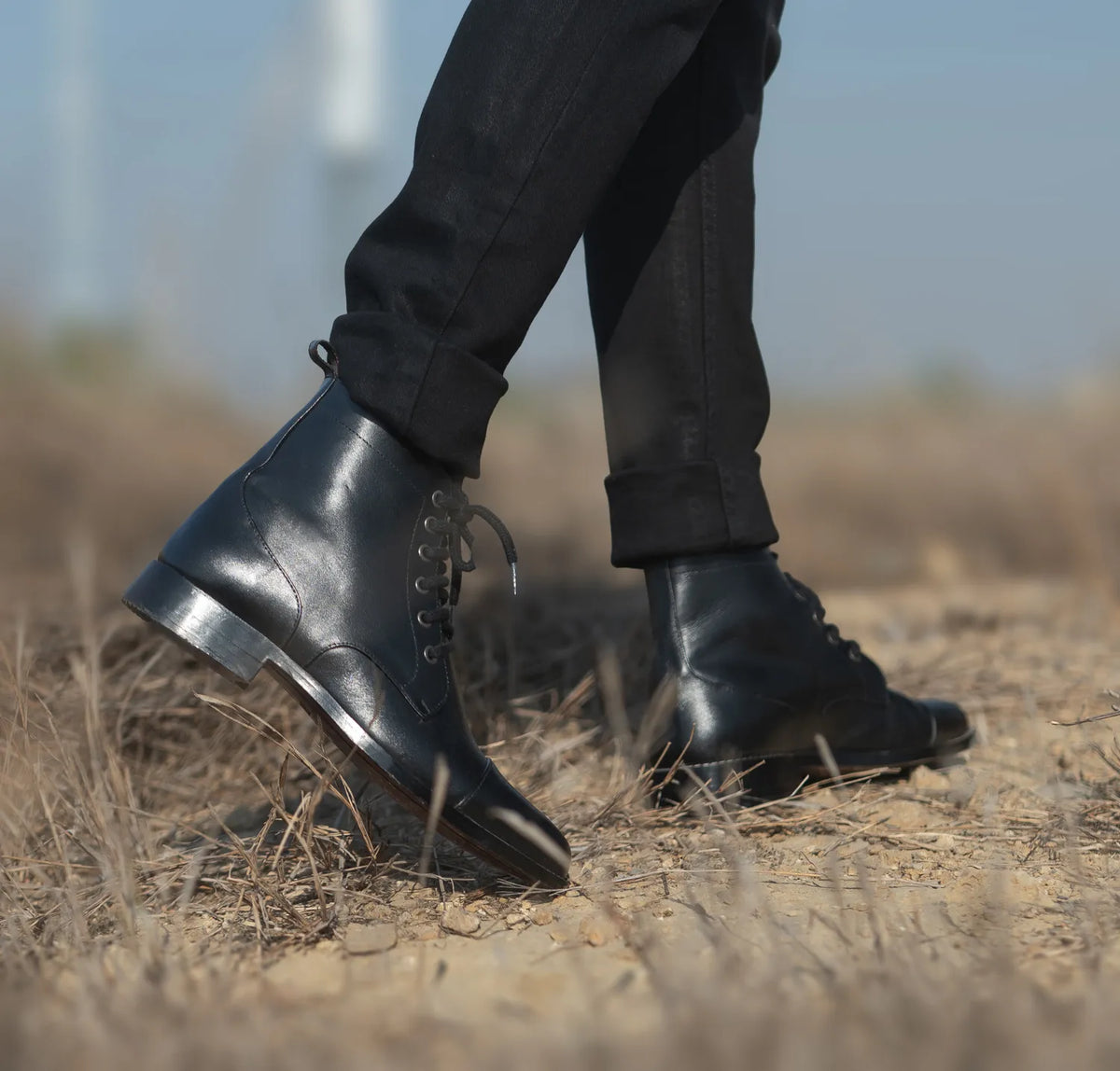 Orlaven Knight Derby أسود أحذية بوت جلدية رجالي footwear image 10