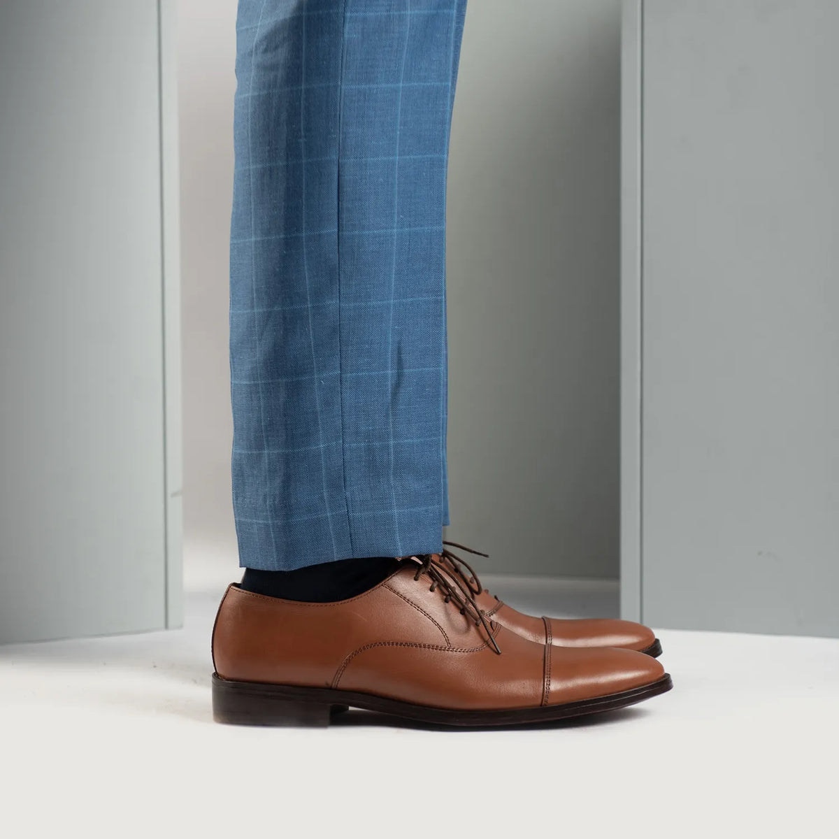 Professor Oxford بيج تان أحذية جلدية كلاسيكية رجالي For Men - دعامة الكعب المقواة وتفاصيل الخياطة المزدوجة الدقيقة