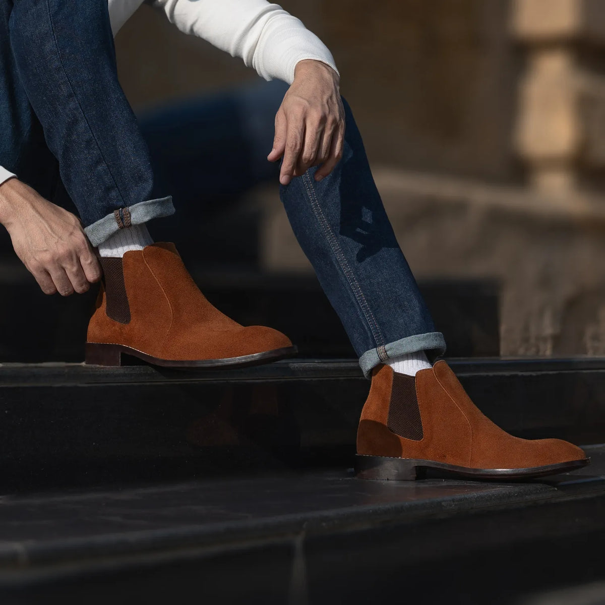 Orlaven Clarkson Chelsea بني Suede أحذية بوت جلدية رجالي footwear image 9