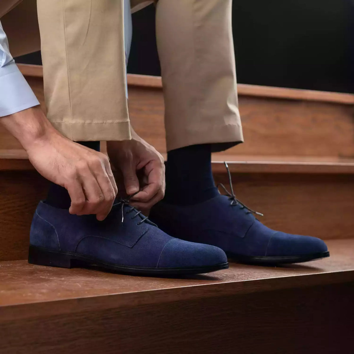 Orlaven Attorney Derby Midnight أزرق Suede أحذية جلدية كلاسيكية رجالي footwear image 10
