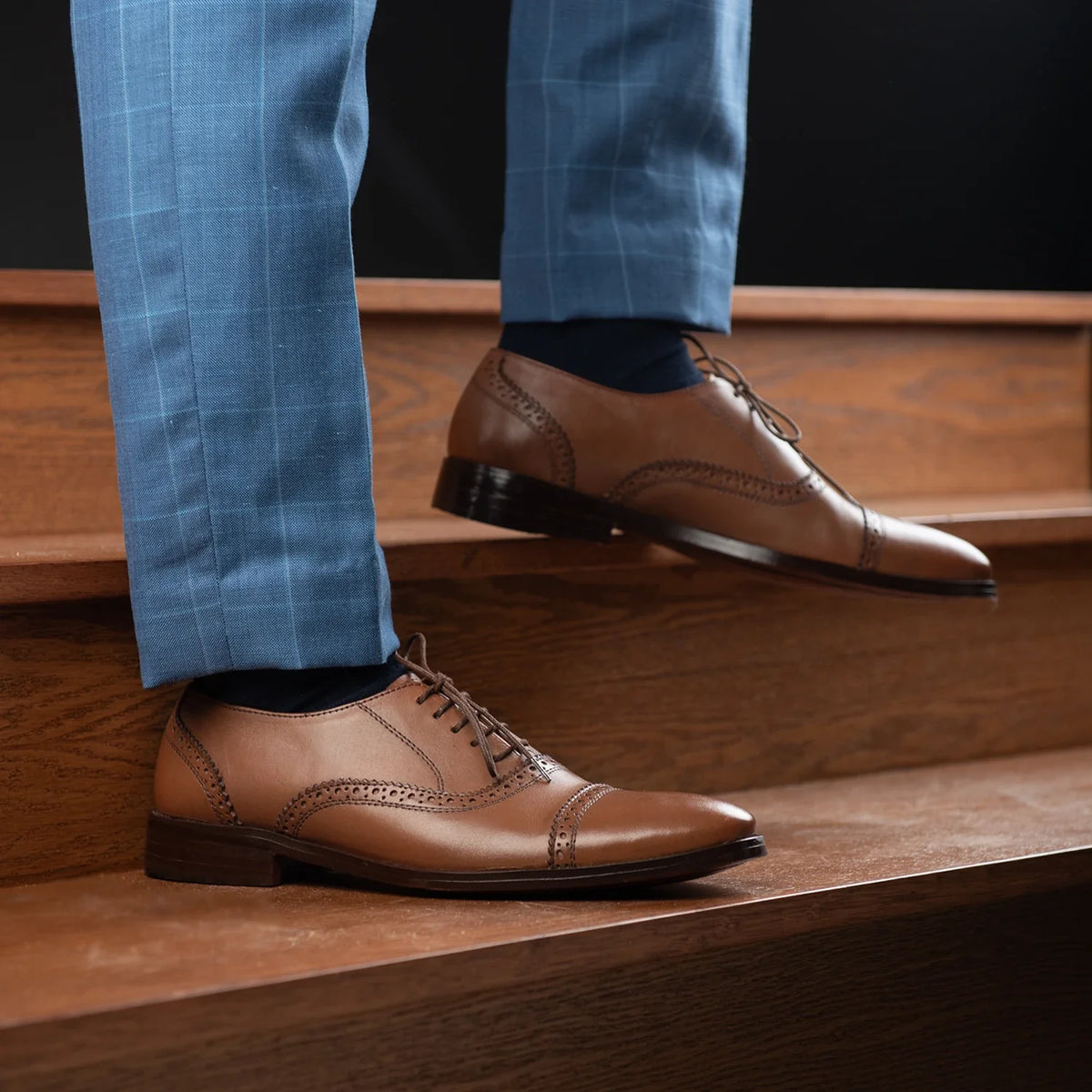 Orlaven Greyson Brogues Oxford بيج تان أحذية جلدية كلاسيكية رجالي footwear image 10