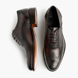 Aviator Chocolate Leather Loafers - Lateral Side Profile View Showing Sleeve Cut & Athletic Taper Fit