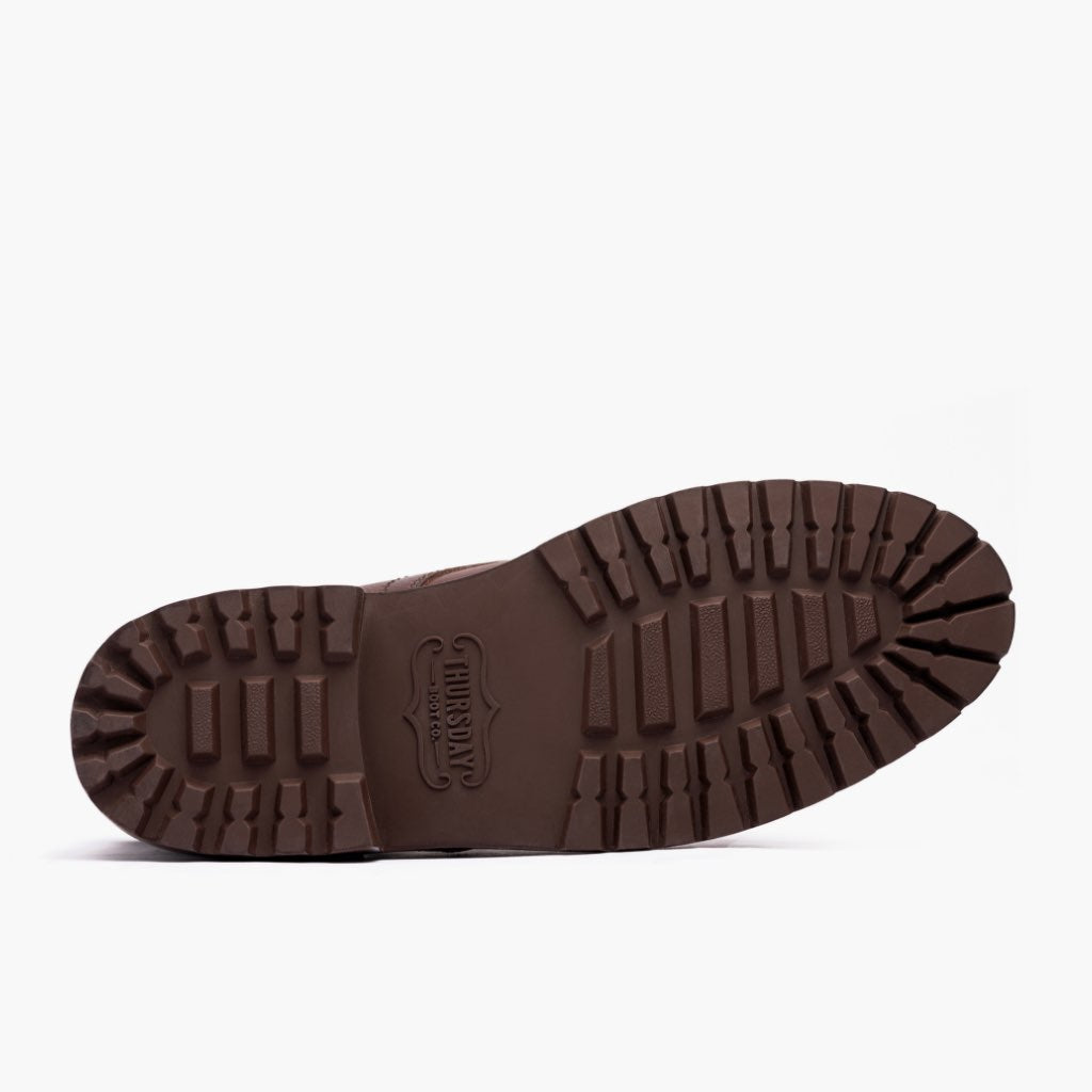 High-Traction Rubber Outsole & Lug Tread Pattern on Captain StormKing® Whiskey أحذية بوت جلدية رجالي