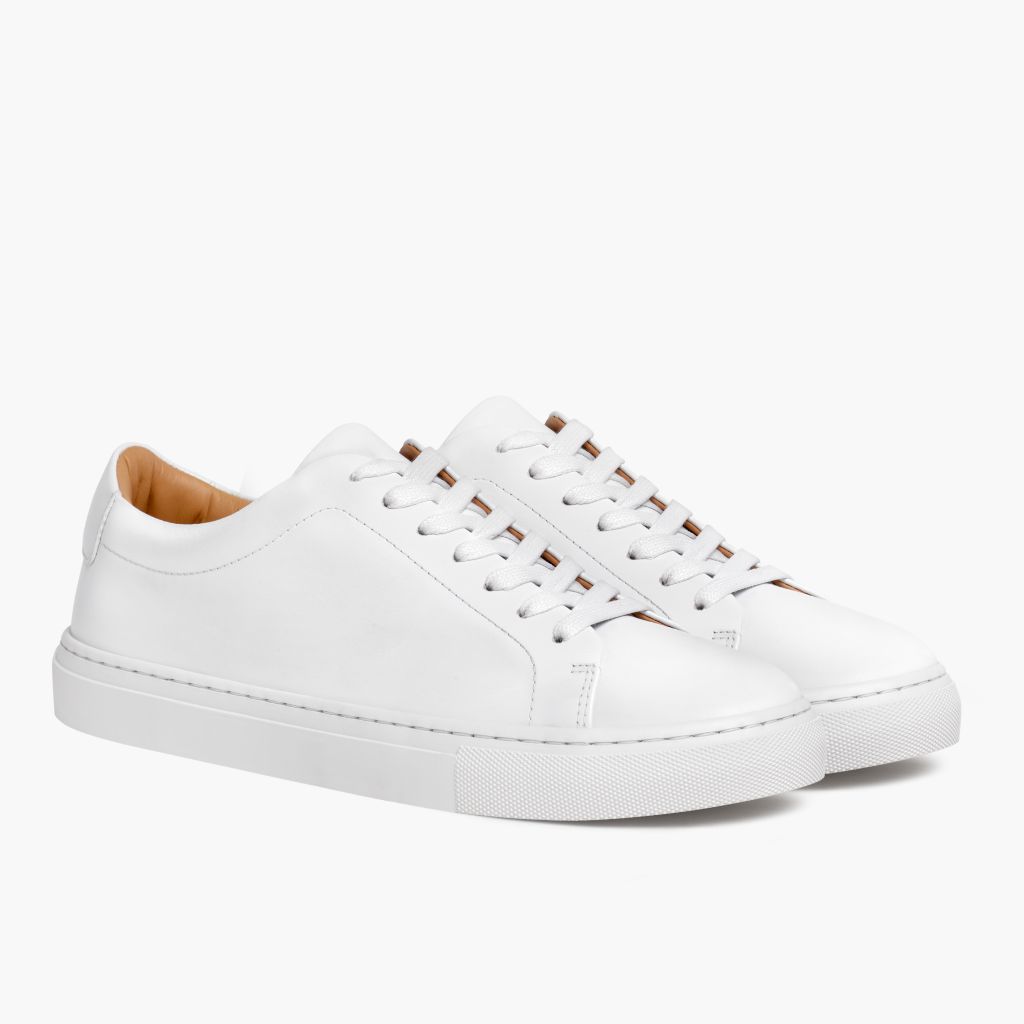 Encore White سنيكرز جلدي كاجوال رجالي in White Full-Grain Leather - عرض جانبي | شراء أونلاين عبر المتجر الرسمي