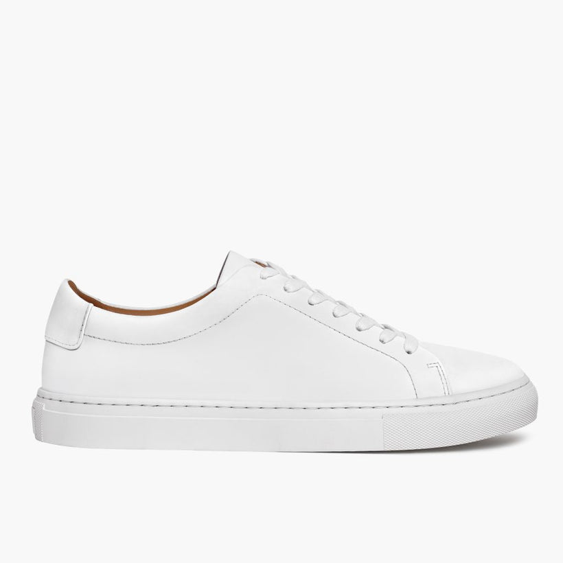White Full-Grain leather Sneakers - Goodyear Welt Construction & Front Toe Box Detail