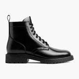 Black Full-Grain leather Boots - Goodyear Welt Construction & Front Toe Box Detail