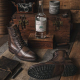 Styled Fit Perspective of Casa Moto Anejo Leather Boots on Model - Natural Daylight Drape