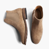 Cavalier Sandstone Leather Boots - Reinforced Heel Counter & Precision Double-Row Stitching Detail