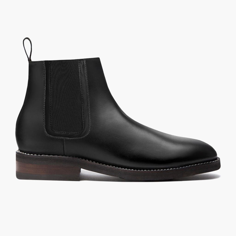 Duke أسود Leather Boots رجالي