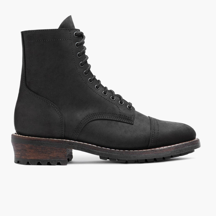 Logger أسود Matte Leather Boots رجالي