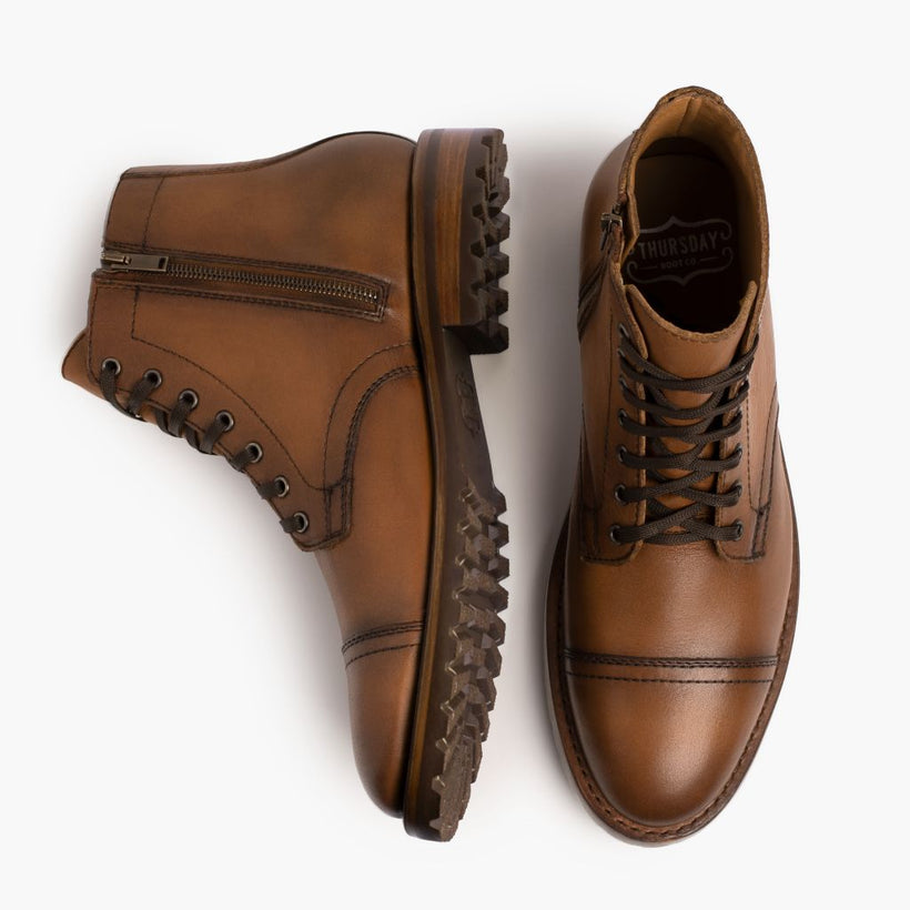 Major Cuero Leather Boots رجالي