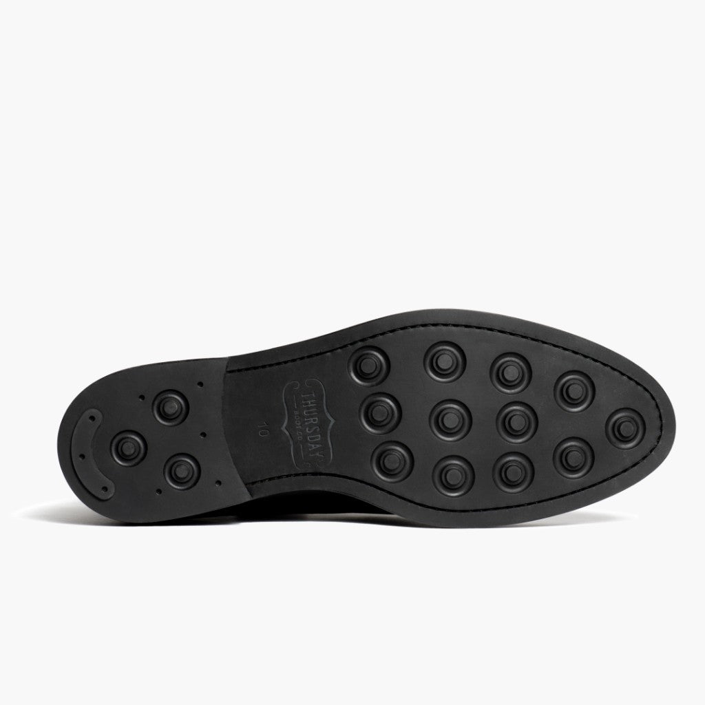 High-Traction Rubber Outsole & Lug Tread Pattern on Cadet أسود أحذية بوت جلدية رجالي