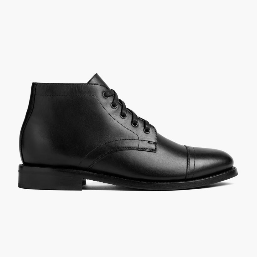 Cadet أسود Leather Boots رجالي
