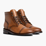 Captain Toffee Leather Boots in Classic Full-Grain Leather - Lateral Side Profile View | Buy Online