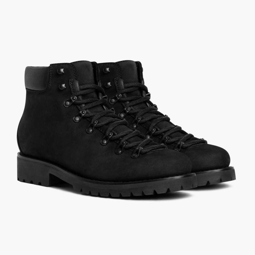 Commander أسود Matte Leather Boots رجالي
