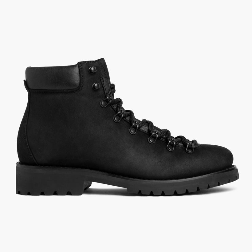 Commander أسود Matte Leather Boots رجالي