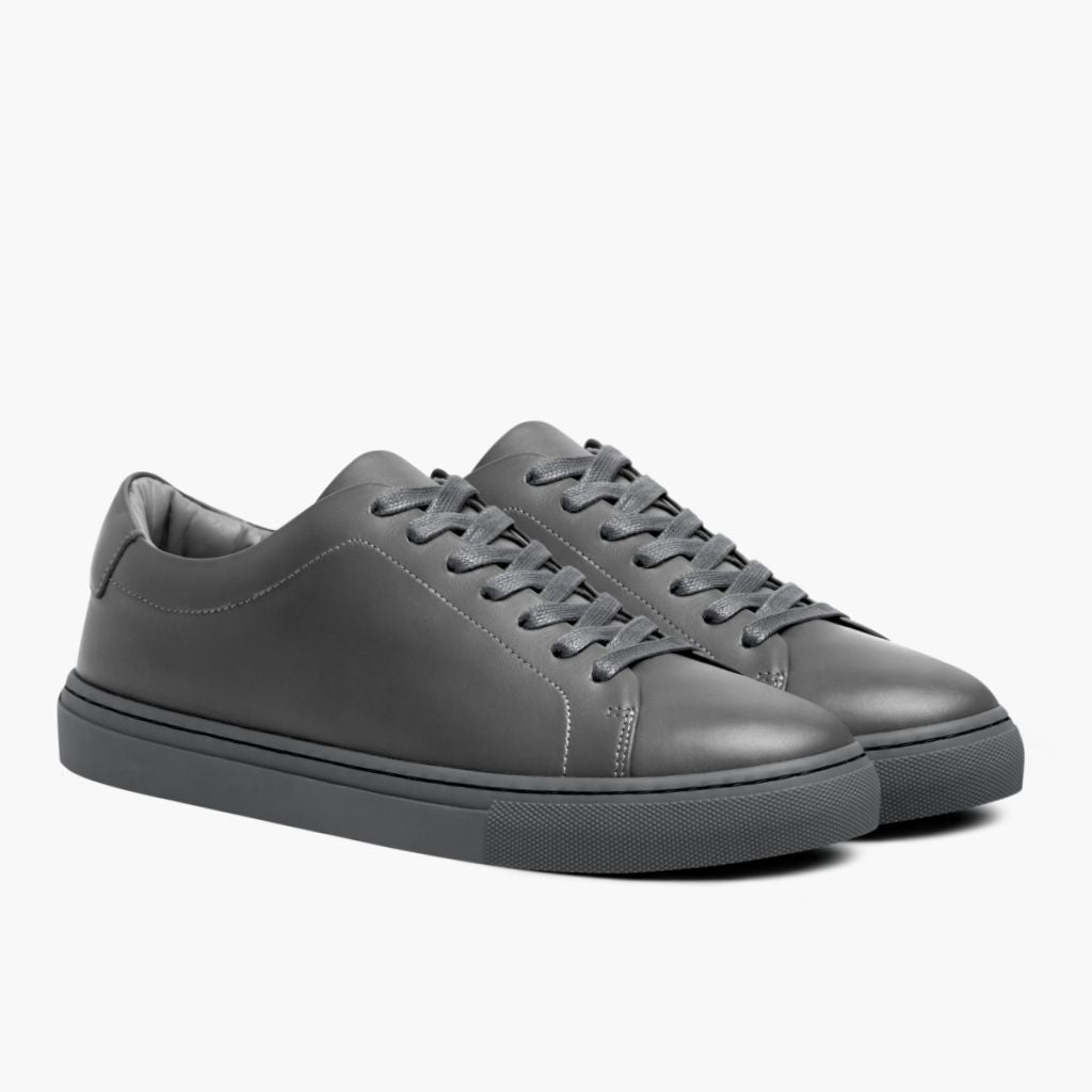 Encore Steel Grey سنيكرز جلدي كاجوال رجالي in Grey Full-Grain Leather - عرض جانبي | شراء أونلاين عبر المتجر الرسمي