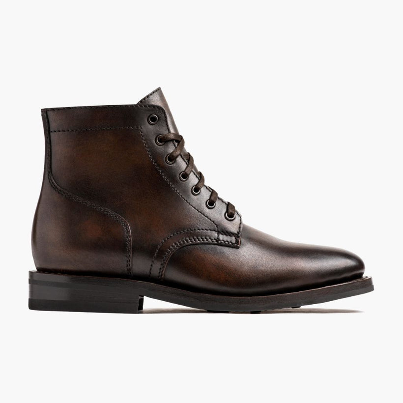 Black Full-Grain leather Boots - Goodyear Welt Construction & Front Toe Box Detail