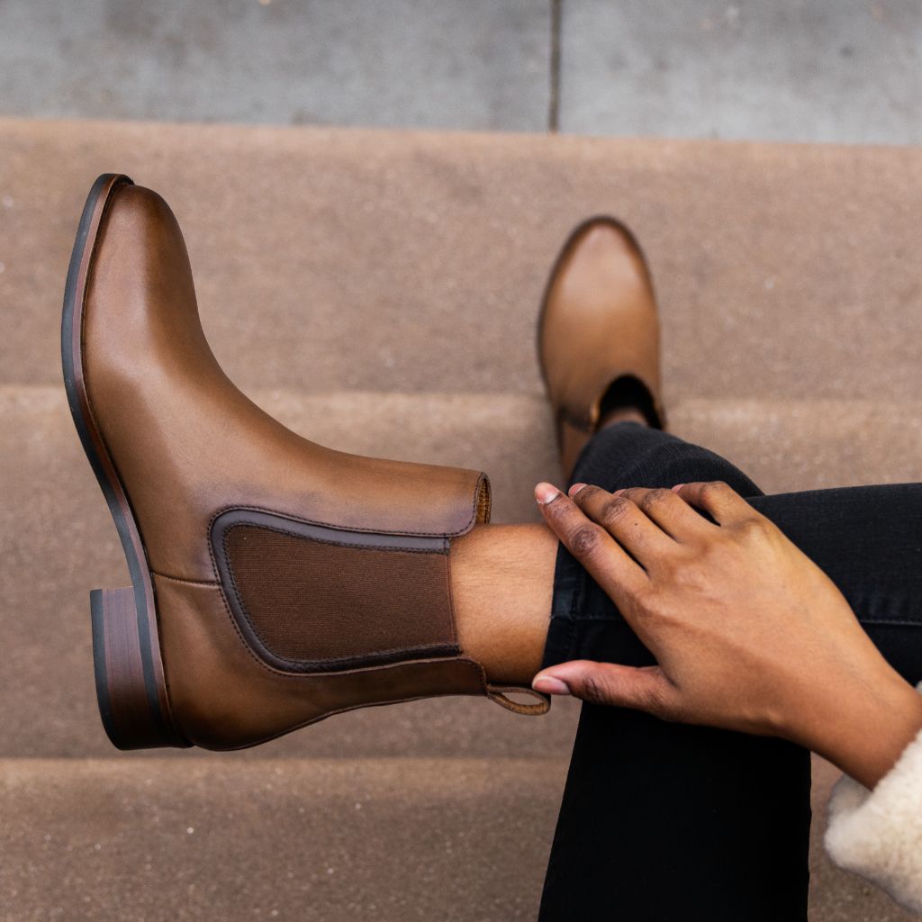 Styled On-Foot Perspective Demonstrating Ankle Fit & Silhouette on Model