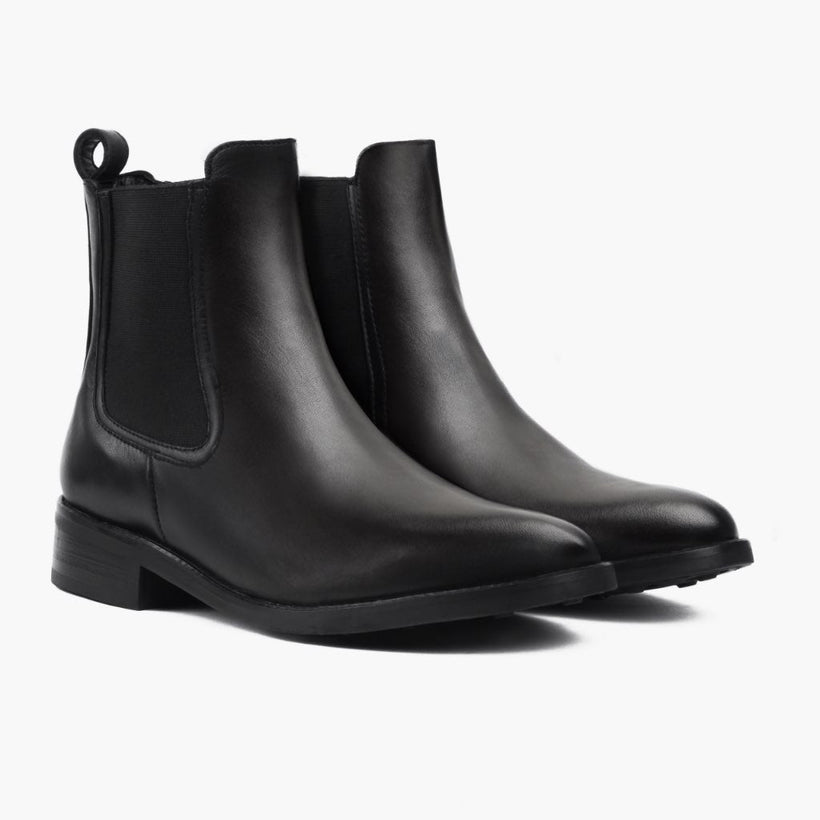 Duchess أسود Leather Boots نسائي