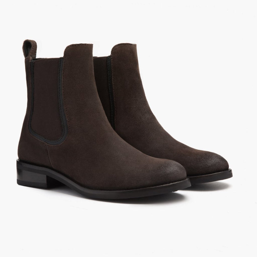 Duchess Dark بني Suede Leather Boots نسائي