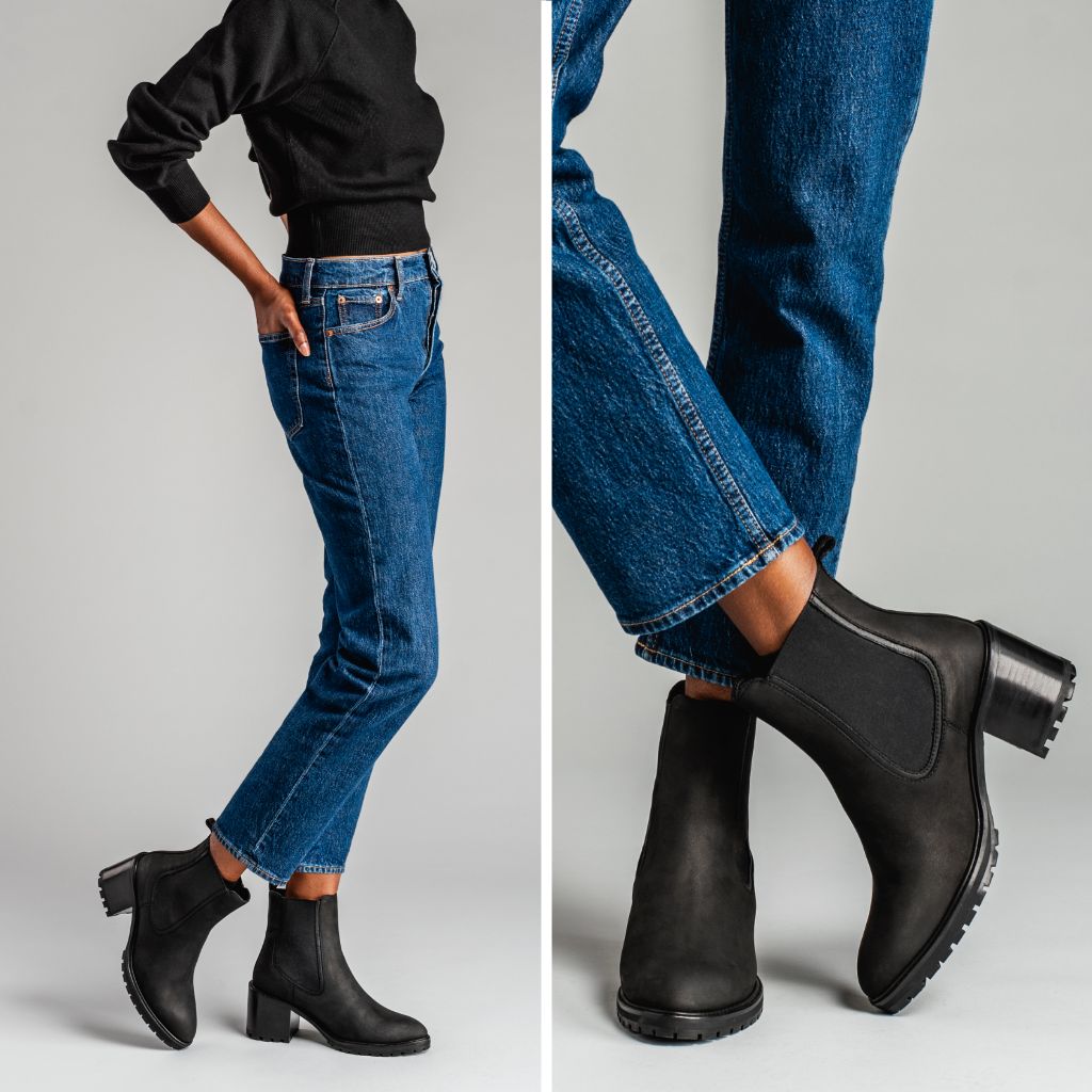 Styled On-Foot Perspective Demonstrating Ankle Fit & Silhouette on Model