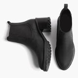 High-Traction Rubber Outsole & Lug Tread Pattern on Knockout Black Matte Leather Boots