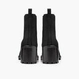 Knockout Black Matte Leather Boots - Reinforced Heel Counter & Precision Double-Row Stitching Detail