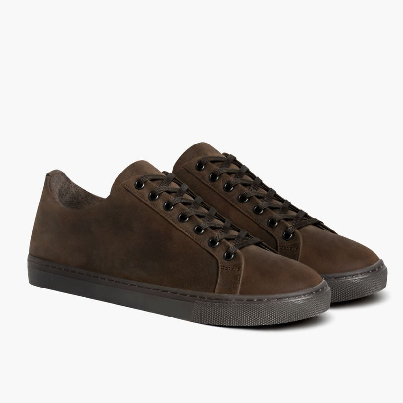 Premier Low Top Tobacco Leather Sneakers نسائي