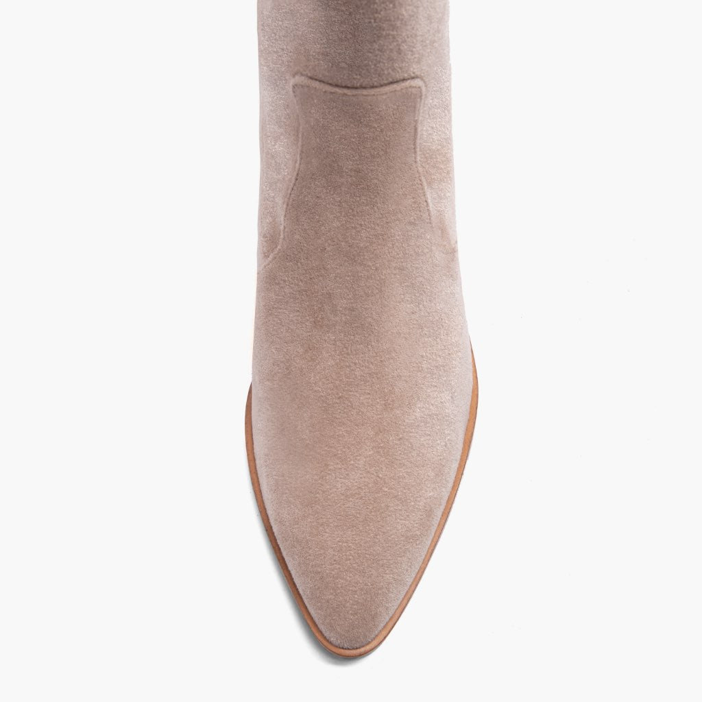 Women's Tempest Sand Leather Boots - Reinforced Heel Counter & Precision Double-Row Stitching Detail