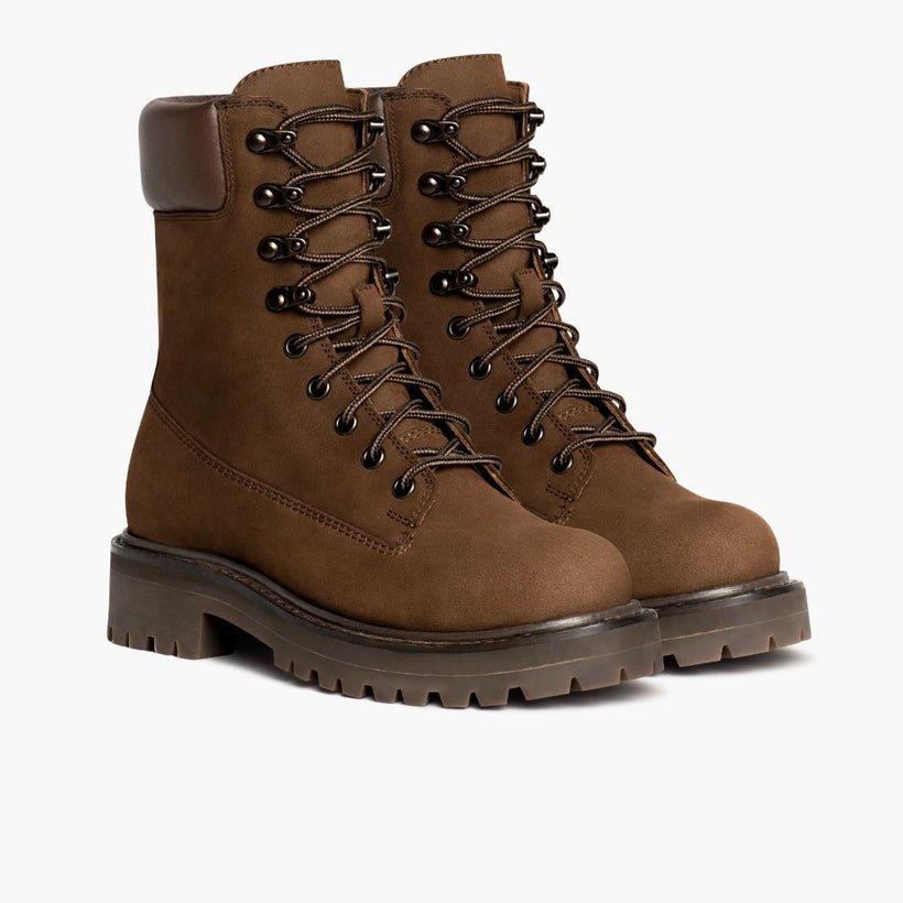 Explorer بيج Matte Leather Boots نسائي