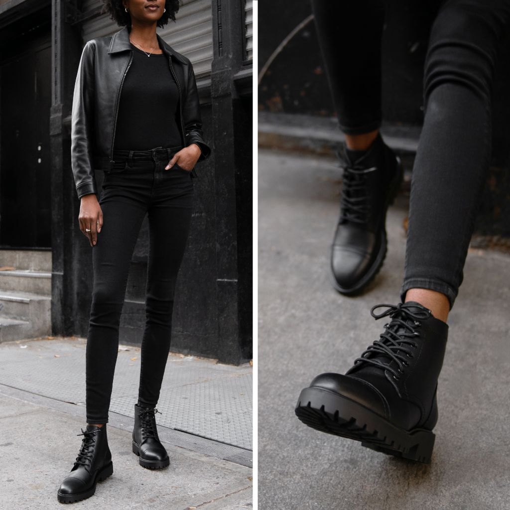Styled On-Foot Perspective Demonstrating Ankle Fit & Silhouette on Model