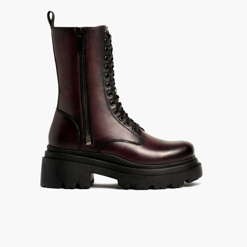 Fatale أسود Cherry Leather Boots نسائي