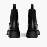 Legend Platform Black Leather Boots - Reinforced Heel Counter & Precision Double-Row Stitching Detail