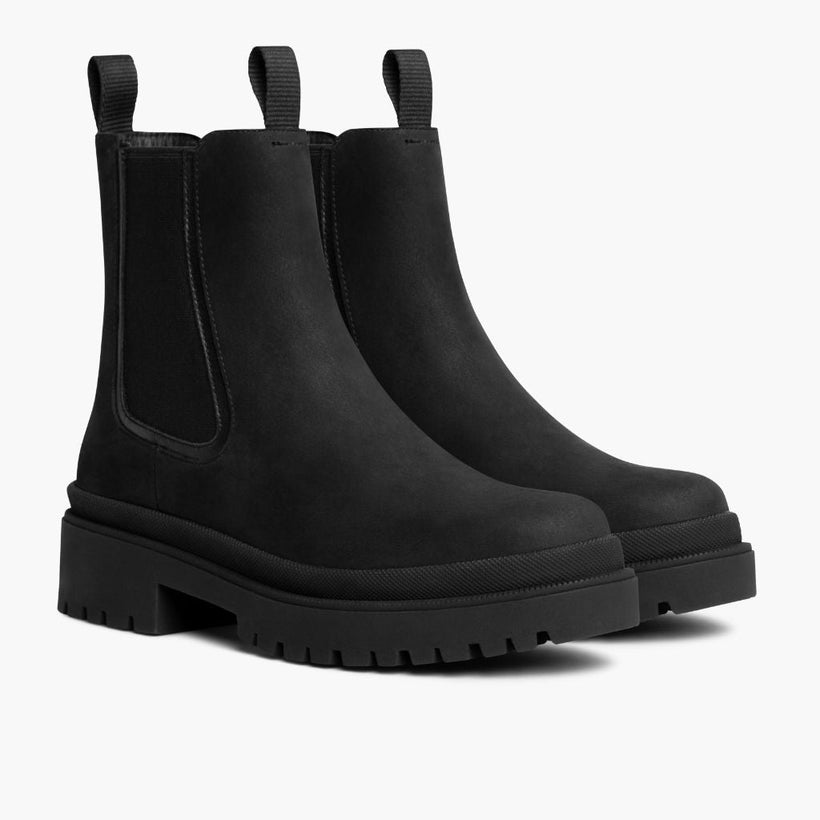 Legend Platform أسود Matte Leather Boots نسائي