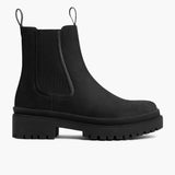 Legend Platform Black Matte Leather Boots in Black Full-Grain Leather - Lateral Side Profile View | Buy Online