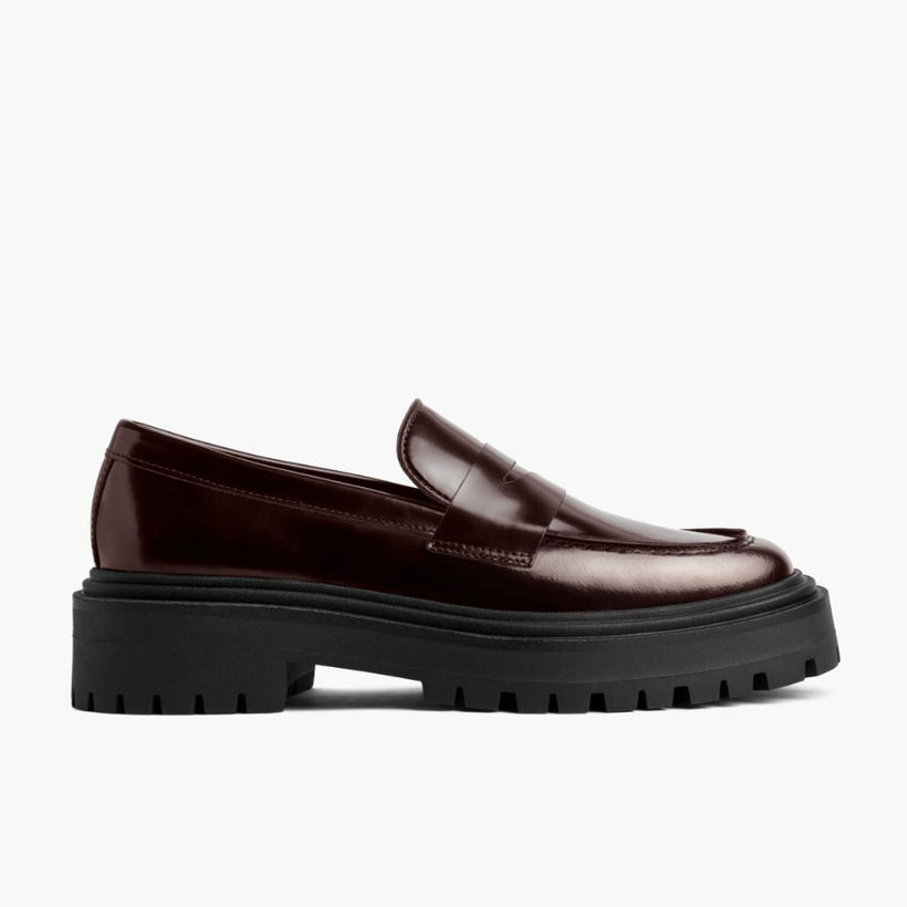 Penny Platform بورجوندي Leather Boots نسائي