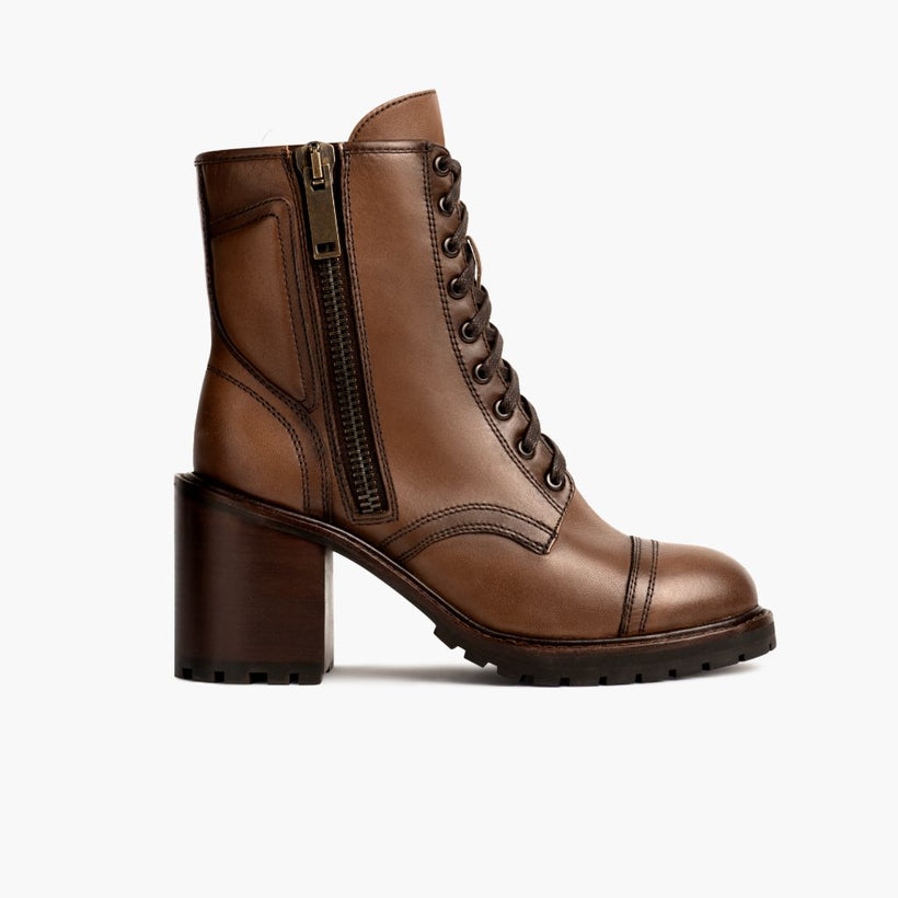 Rebel Amber Wheat Leather Boots نسائي