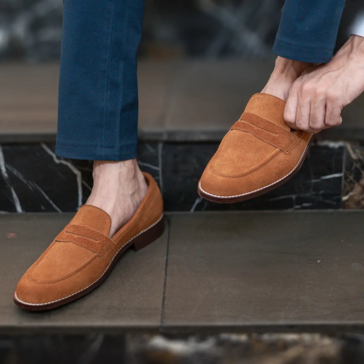 Orlaven Baxton بني Suede أحذية لوفر جلدية بدون كعب رجالي footwear image 10