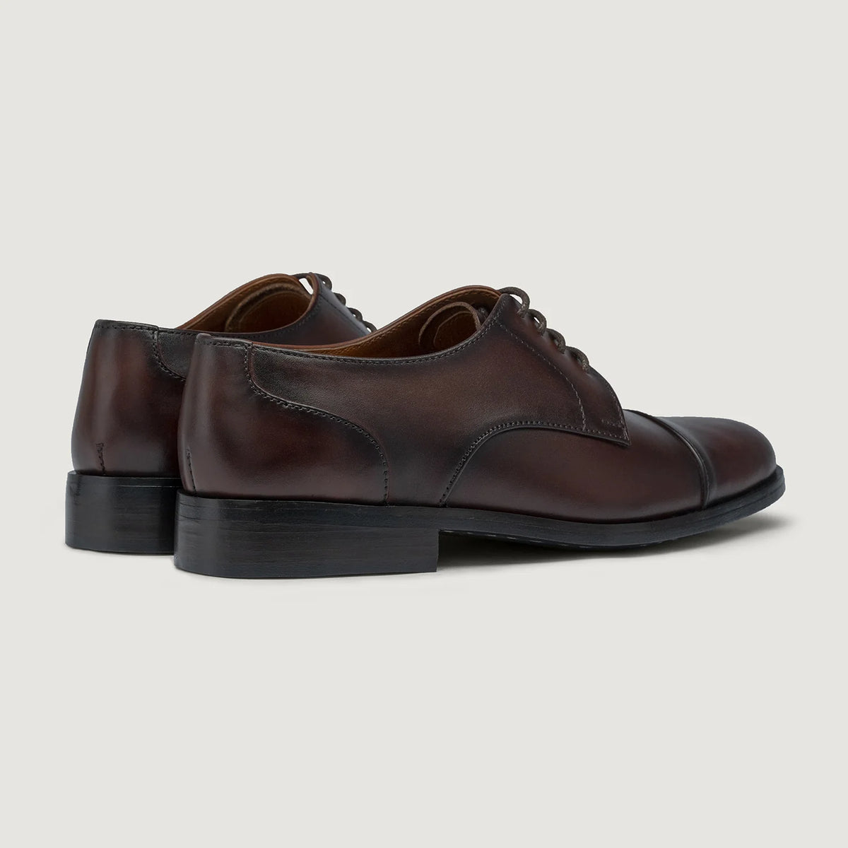 High-Traction Rubber Outsole & Lug Tread Pattern on Attorney Derby Brown Leather Shoes For Men