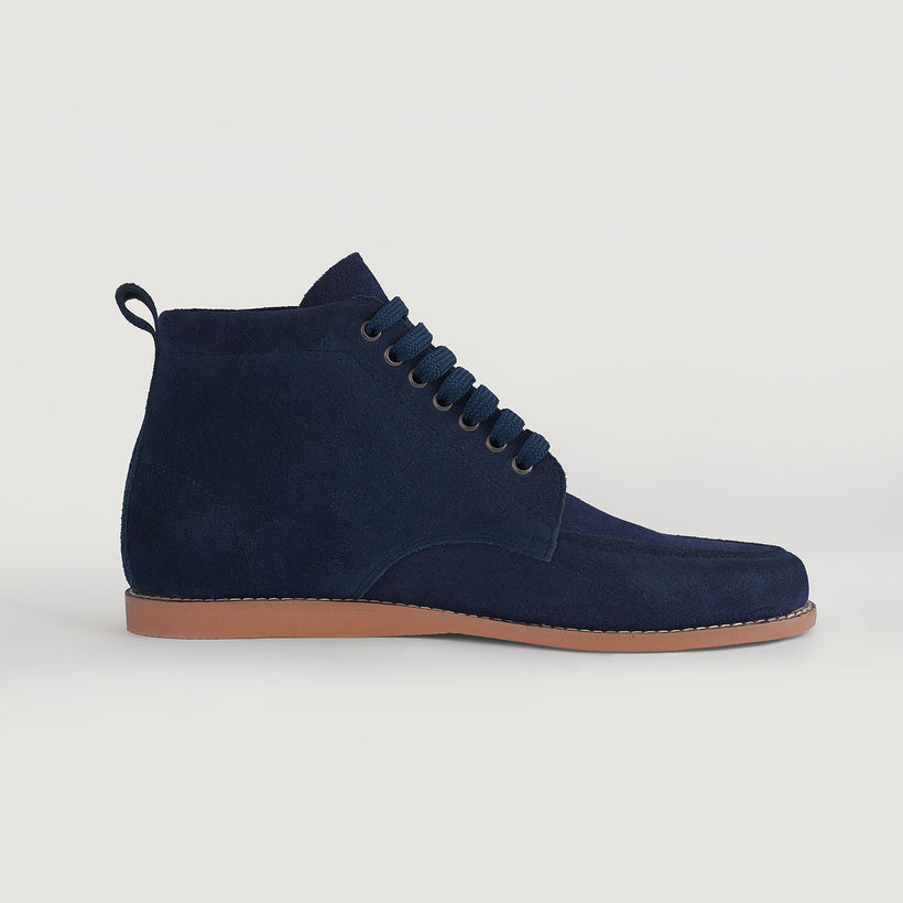 Bearman Moc Toe أزرق Suede Boots رجالي