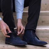 Orlaven Duster Brogues Blue Suede Leather Boots - StudGuard footwear image 10