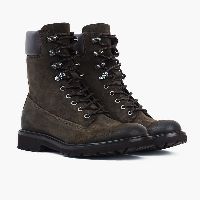 Explorer Dark Olive Suede Leather Boots رجالي